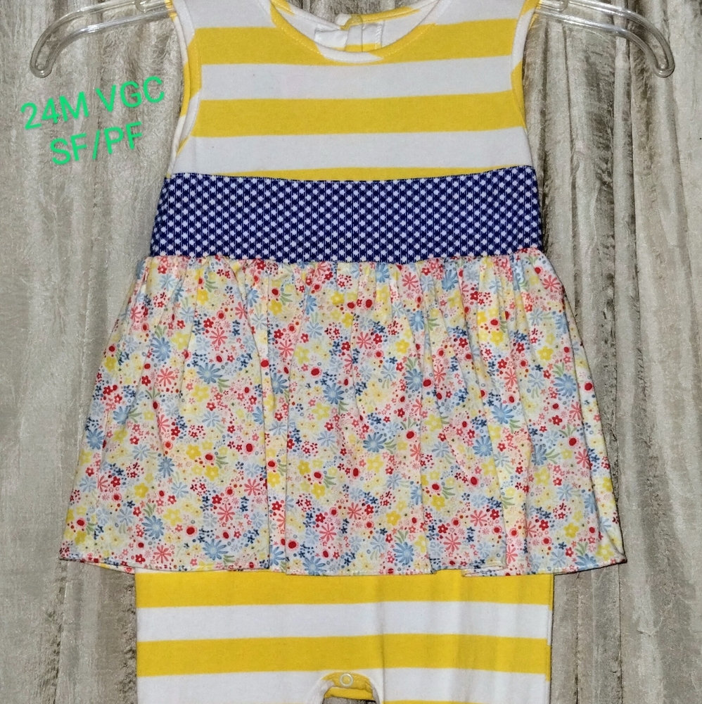 24M RicRac & Ruffles Skirted Romper